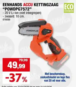 Hubo eenhands accu kettingzaag powdpg7572 aanbieding