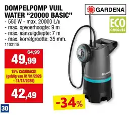 Hubo dompelpomp vuil water 20000 basic aanbieding