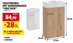 Hubo Toiletmeubel met handenwasser lino pack aanbieding