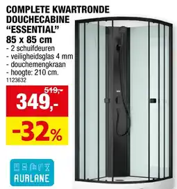 Hubo complete kwartronde douchecabine essential aanbieding