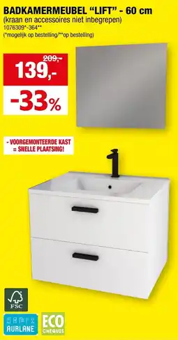 Hubo Badkamermeubel lift aanbieding