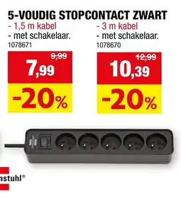 Hubo Brennestuhl 5-voudig stopcontact aanbieding
