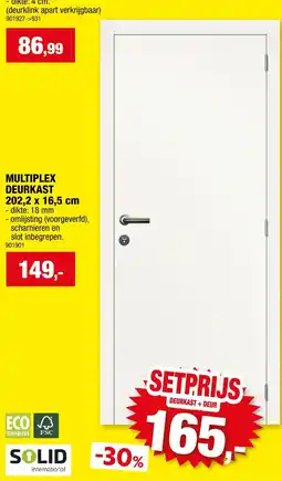 Hubo multiplex deurkast + deur aanbieding