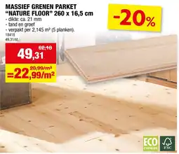 Hubo Massief grenen parket aanbieding