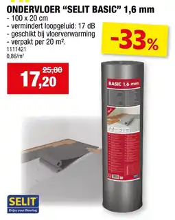 Hubo ondervloer selit basic aanbieding