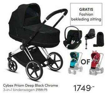 Baby & Tiener Cybex priam deep black chrome 3-in-1 kinderwagen aanbieding