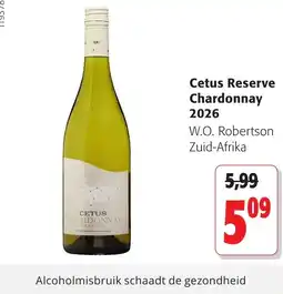 Colruyt Cetus reserve chardonnay aanbieding