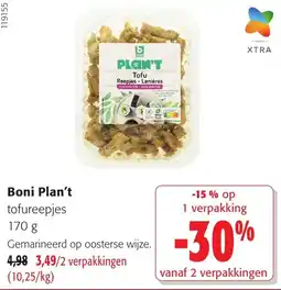 Colruyt Boni Plan't tofureepjes aanbieding