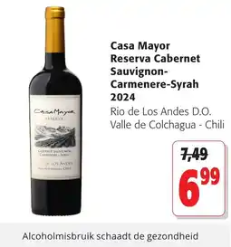 Colruyt Casa Mayor Reserva Cabernet Sauvignon-Carmenere-Syrah 2024 aanbieding