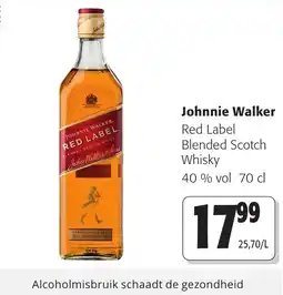 Colruyt johnnie walker red label blended scotch whisky aanbieding