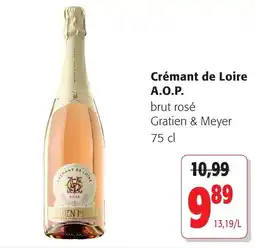 Colruyt Crémant de Loire brut rosé Gratien & Meyer aanbieding