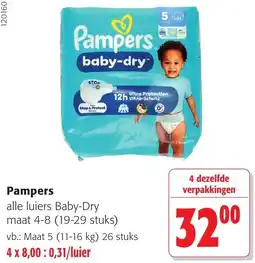 Colruyt Pampers alle luiers Baby-Dry aanbieding