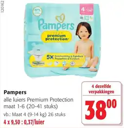 Colruyt Pampers alle luiers Premium Protection aanbieding