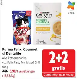 Colruyt Purina Felix, Gourmet of Dentalife alle kattensnacks aanbieding
