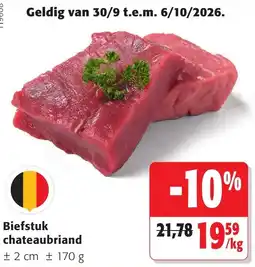 Colruyt Biefstuk chateaubriand aanbieding