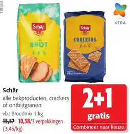 Colruyt Schär alle bakproducten, crackers of ontbijtgranen aanbieding