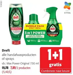 Colruyt Dreft alle handafwasproducten of sprays aanbieding