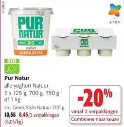 Colruyt Pur Natur alle yoghurt Natuur aanbieding