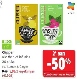 Colruyt Clipper alle thee of infusies aanbieding