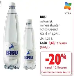Colruyt Bru natuurlijk mineraalwater lichtbruinse aanbieding