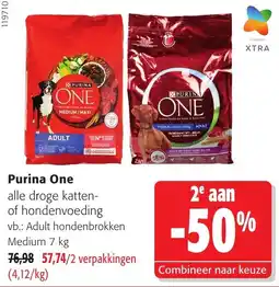Colruyt Purina One alle droge katten- of hondenvoeding aanbieding