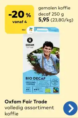 Bio Planet Oxfam Faor Trade gemalen koffie decaf aanbieding