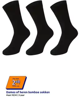 Action Dames of heren bamboe sokken aanbieding