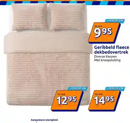 Action Geribbeld fleece dekbedovertrek aanbieding