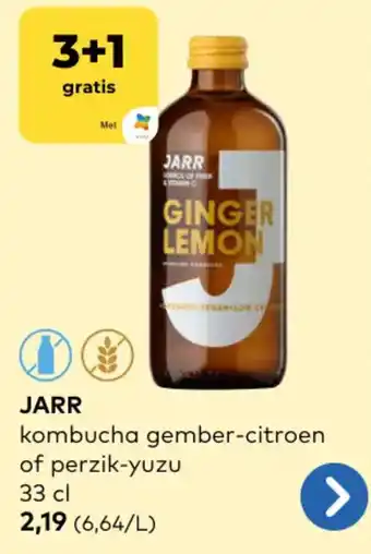 Jarr kombucha gember-citroen of perzik-yuzu