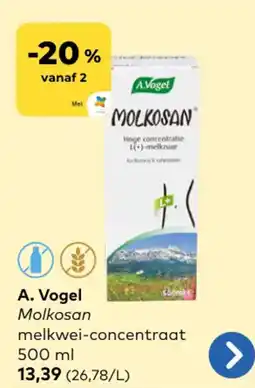 Bio Planet A. Vogel Molkosan melkwei-concentraat aanbieding