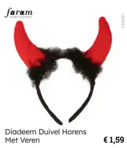 Multi bazar Faram Diadeem Duivel Horens Met Veren aanbieding
