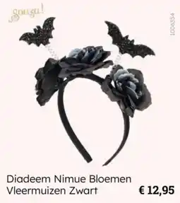 Multi bazar Diadeem Nimue Bloemen Vleermuizen Zwart aanbieding
