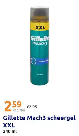 Action Gillette Mach3 scheergel aanbieding