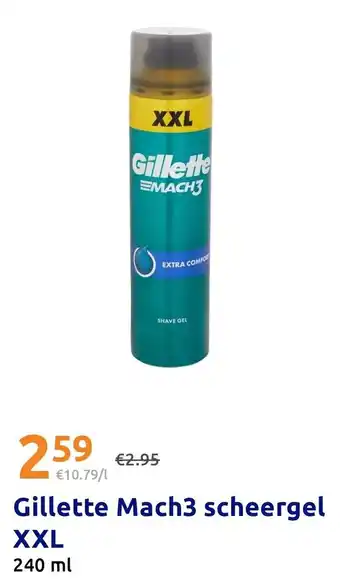 Action Gillette Mach3 scheergel aanbieding