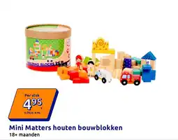 Action Mini Matters houten bouwblokken aanbieding