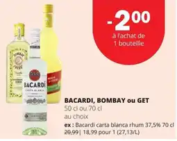 Spar Bacardi, Bombay ou Get aanbieding