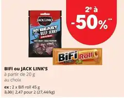 Spar Bifi ou jack links aanbieding
