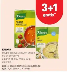 Spar Knorr soupe déshydratée aanbieding