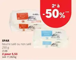 Spar beurre salé ou non salé aanbieding