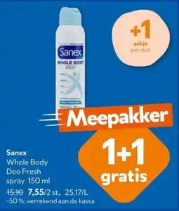 OKay Sanex whole body deo fresh spray aanbieding