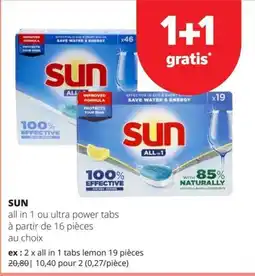Spar Sun all in 1 ou ultra power tabs aanbieding