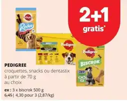 Spar Pedigree croquettes, snacks ou dentastix aanbieding