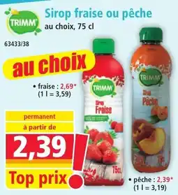 Norma Sirop fraise ou pêche aanbieding