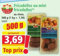 Norma Fricadelles ou mini fricadelles aanbieding