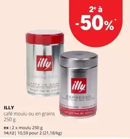 Spar illy café moulu ou en grains aanbieding