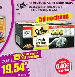 Norma Sheba 50 repas en sauce pour chats aanbieding