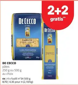 Spar de cecco pâtes aanbieding
