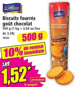 Norma Biscuits fourrés goût chocolat aanbieding