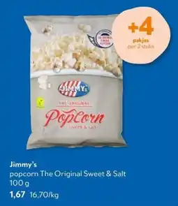 OKay jimmy's popcorn the original sweet & salt aanbieding