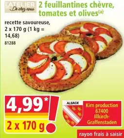 Norma 2 feuillantines chèvre, tomates et olives aanbieding